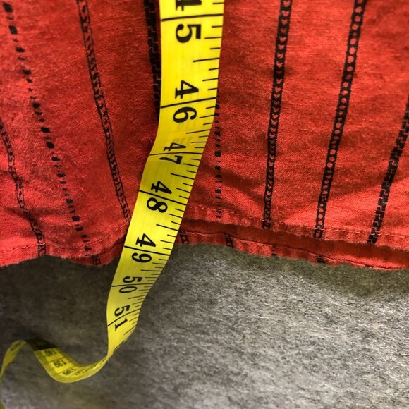 Urban Outfitters Gabrielle Wrap Midi Dress XS Burnt Orange Linen Blend Striped - Picture 9 of 9